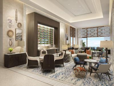 Luxuriöser Hotel-Loungebereich mit eleganten Sitzmöbeln und modernem Design.