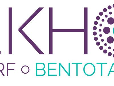 Logo von EKHO Surf Bentota mit modernen Schriftzügen und buntem Punktmuster
