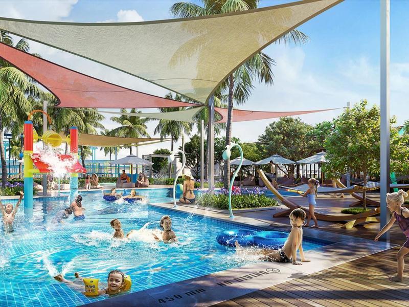 Elegant spa room with two massage tables and soft lighting.
