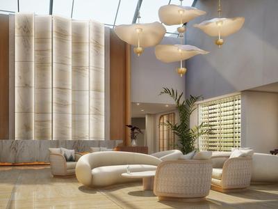 Zona giorno luminosa con mobili confortevoli e ampie vetrate, ambiente moderno e accogliente.