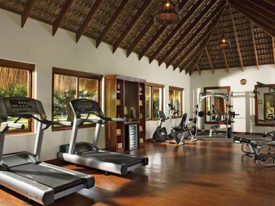 Modern gym with treadmills and exercise equipment in a bright room with wooden floor and high ceilings.