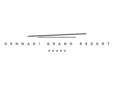 Logo semplice con nome dell'hotel e cinque stelle sotto una linea.