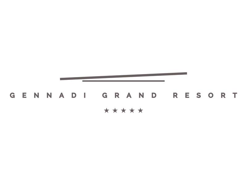 Logo semplice con nome dell'hotel e cinque stelle sotto una linea.