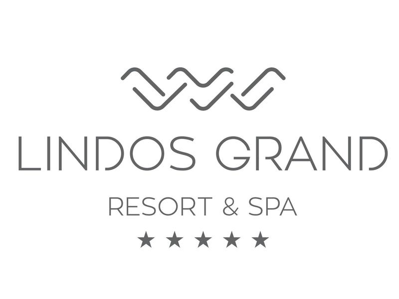 Logo del Lindos Grand Resort & Spa con cinque stelle