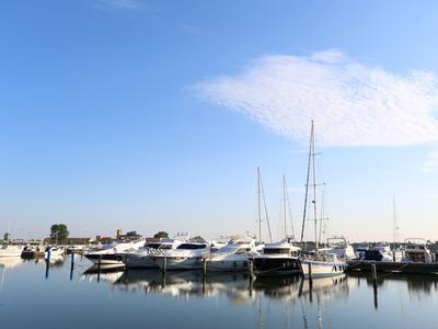 Moderner Garten mit Terrasse, Tisch und Stühlen, Begrenzung durch Hecke und Hauswand.